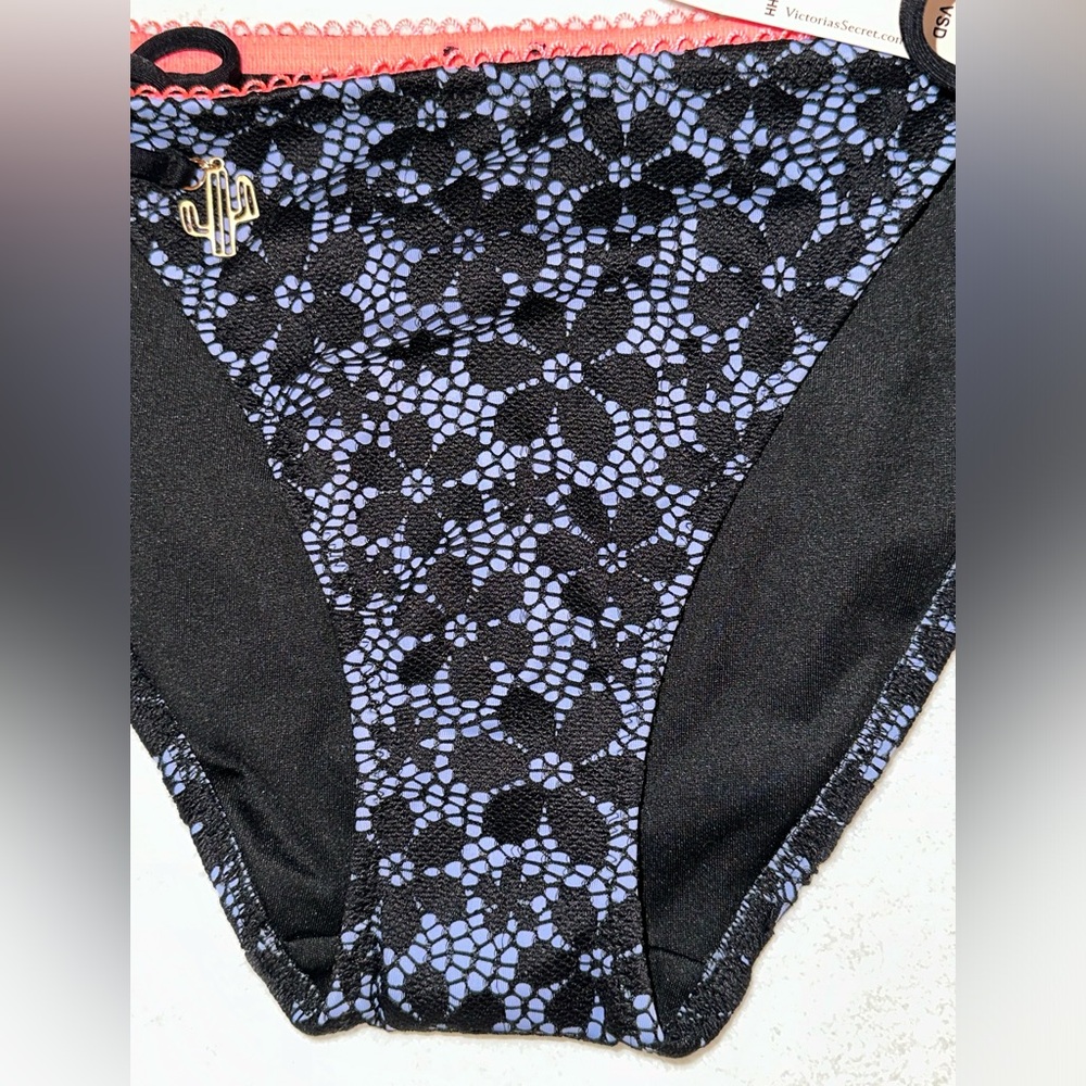 NWT Victorias Secret Lacey Mesh Bikini Bottom w/ Adjustable Side Straps